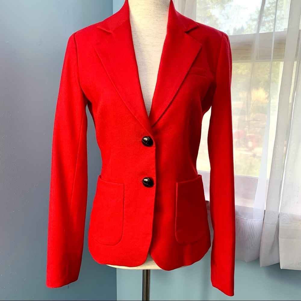 J. Crew Red Wool Two Button Blazer